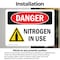 Signmission Nitrogen In Use Danger Sign, Vinyl Decal, 14in W x 10in L, 2PK OS-2PACK-DS-D-1014-L-2458 - alternate 5